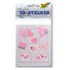Набор цветных 3D бумажных объемных самоклеющихся стикеров для декорирования "Folia", "Сердца", 8шт, розовый