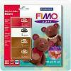 Пластика (полимерная масса) "Fimo Soft" набор "Медведи" для детей  из 4-ех половинчатых блоков, книги с инструкциями на английском